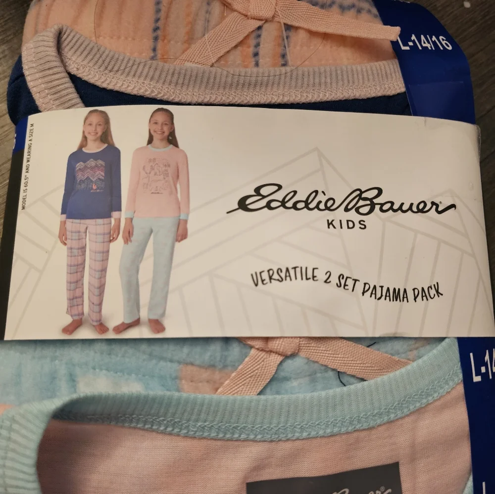 Eddie Bauer Girls  4-piece Pajama Set - Size L (14/16)
